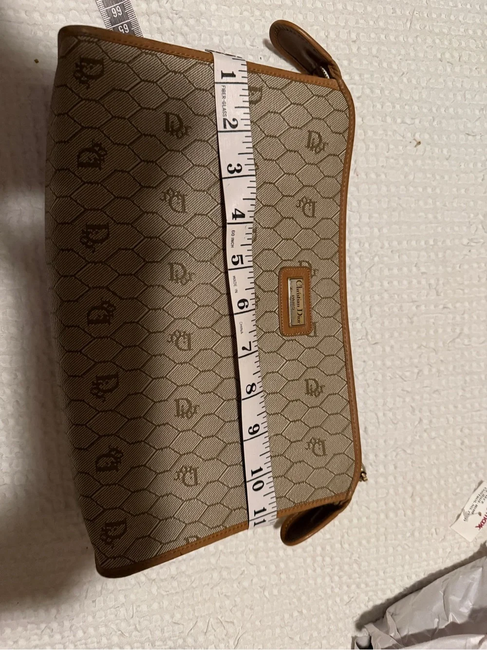 Dior Beige and Brown Monogram Canvas Clutch